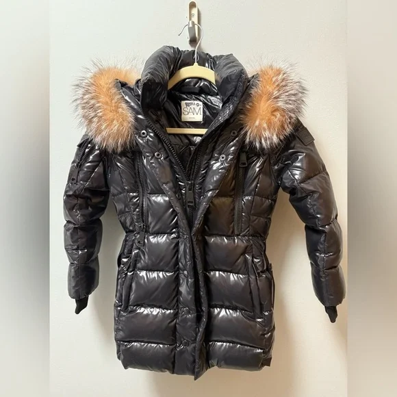 Sam Millenium Real Fur Trim Belted Down Puffer Jacket size XS - Picture 8 of 12